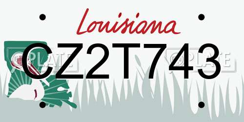 CZ2T743 Louisiana License Plate