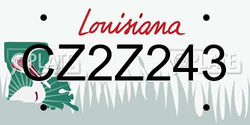 CZ2Z243 Louisiana License Plate