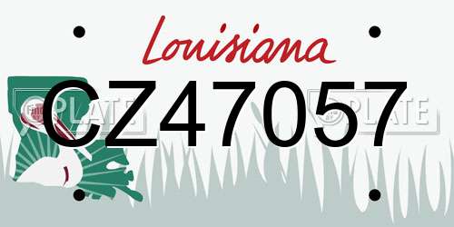 CZ47057 Louisiana License Plate