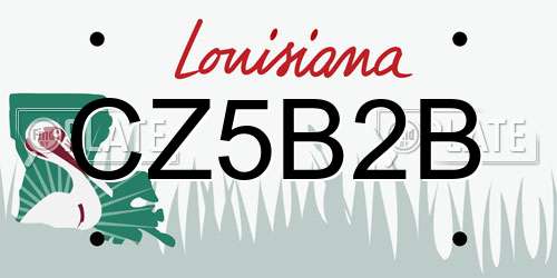 CZ5B2B Louisiana License Plate