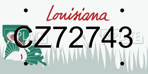 CZ72743 Louisiana License Plate