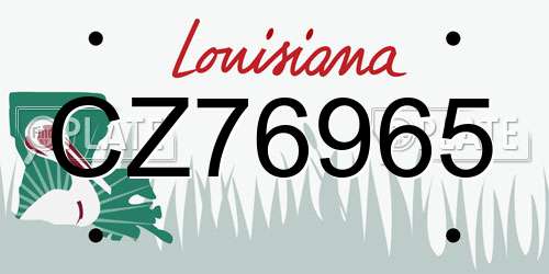 CZ76965 Louisiana License Plate