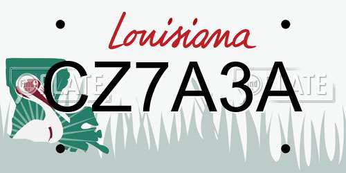 CZ7A3A Louisiana License Plate