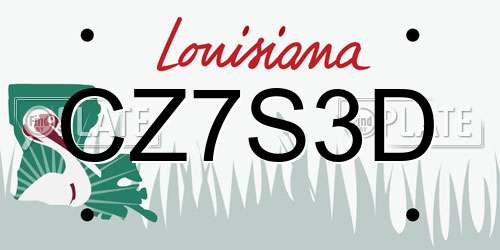 CZ7S3D Louisiana License Plate