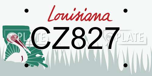 CZ827 Louisiana License Plate