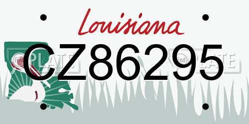 CZ86295 Louisiana License Plate