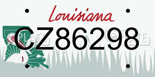 CZ86298 Louisiana License Plate
