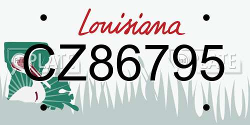 CZ86795 Louisiana License Plate
