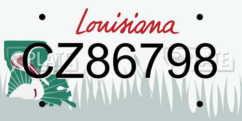 CZ86798 Louisiana License Plate