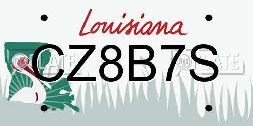 CZ8B7S Louisiana License Plate