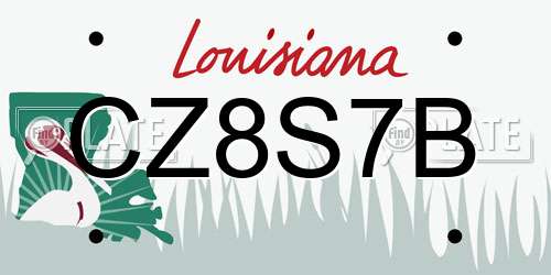 CZ8S7B Louisiana License Plate