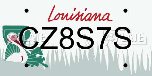 CZ8S7S Louisiana License Plate