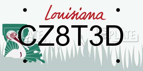 CZ8T3D Louisiana License Plate