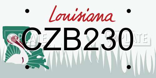 CZB230 Louisiana License Plate