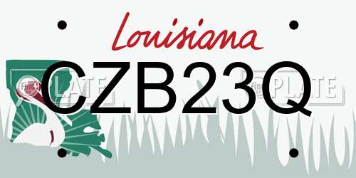 CZB23Q Louisiana License Plate