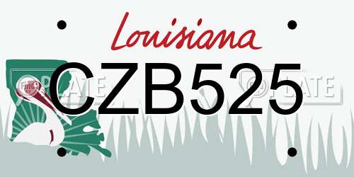 CZB525 Louisiana License Plate