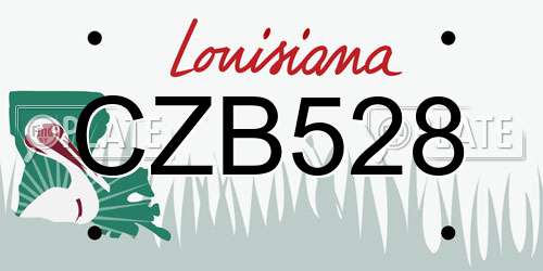 CZB528 Louisiana License Plate