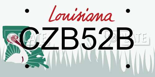CZB52B Louisiana License Plate