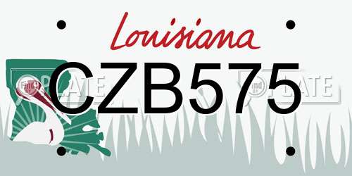 CZB575 Louisiana License Plate