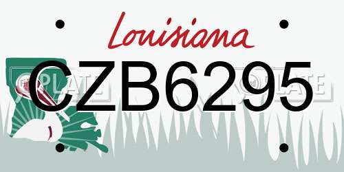 CZB6295 Louisiana License Plate