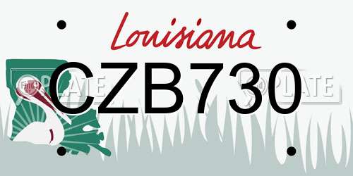 CZB730 Louisiana License Plate