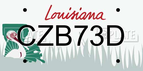CZB73D Louisiana License Plate