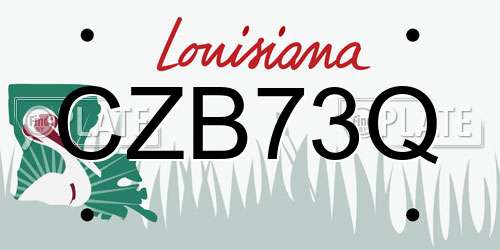 CZB73Q Louisiana License Plate