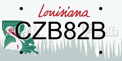 CZB82B Louisiana License Plate