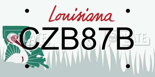 CZB87B Louisiana License Plate