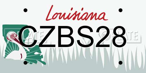 CZBS28 Louisiana License Plate