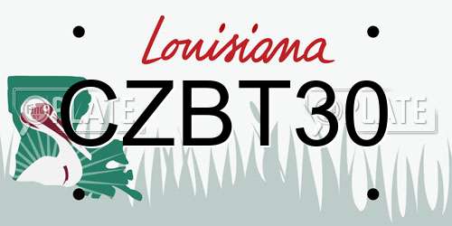 CZBT30 Louisiana License Plate