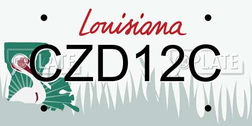 CZD12C Louisiana License Plate
