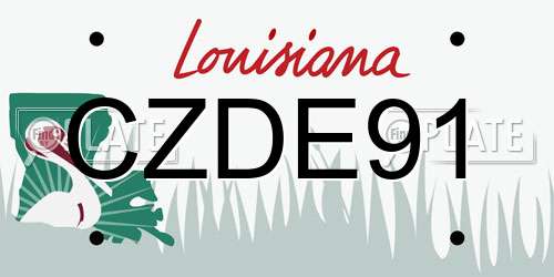 CZDE91 Louisiana License Plate