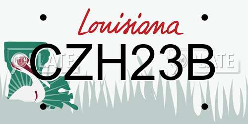 CZH23B Louisiana License Plate