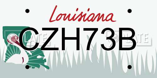 CZH73B Louisiana License Plate