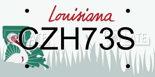 CZH73S Louisiana License Plate