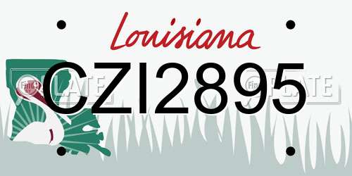 CZI2895 Louisiana License Plate