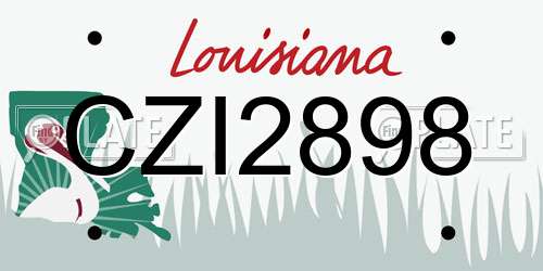CZI2898 Louisiana License Plate