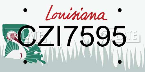 CZI7595 Louisiana License Plate