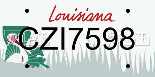 CZI7598 Louisiana License Plate