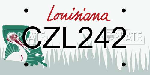CZL242 Louisiana License Plate