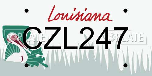 CZL247 Louisiana License Plate
