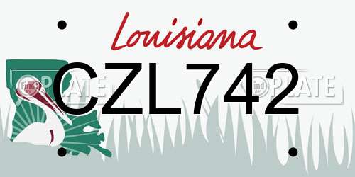 CZL742 Louisiana License Plate