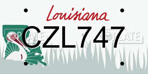 CZL747 Louisiana License Plate