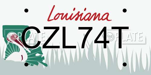 CZL74T Louisiana License Plate