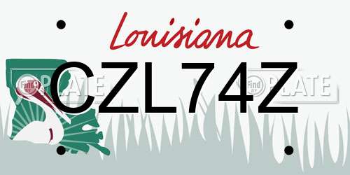 CZL74Z Louisiana License Plate