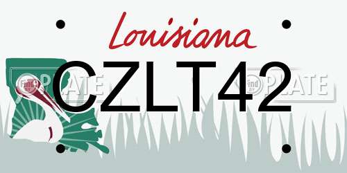 CZLT42 Louisiana License Plate