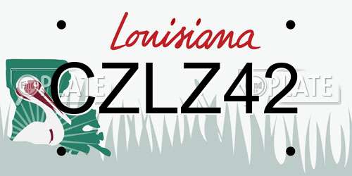 CZLZ42 Louisiana License Plate