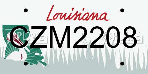 CZM2208 Louisiana License Plate
