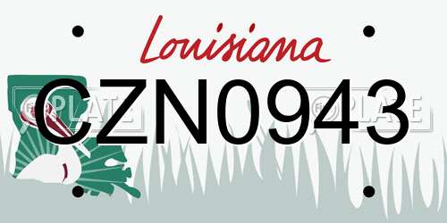 CZN0943 Louisiana License Plate